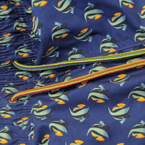 Bugatchi Archer Fish Print Swim Trunks - Picture 7 of 14